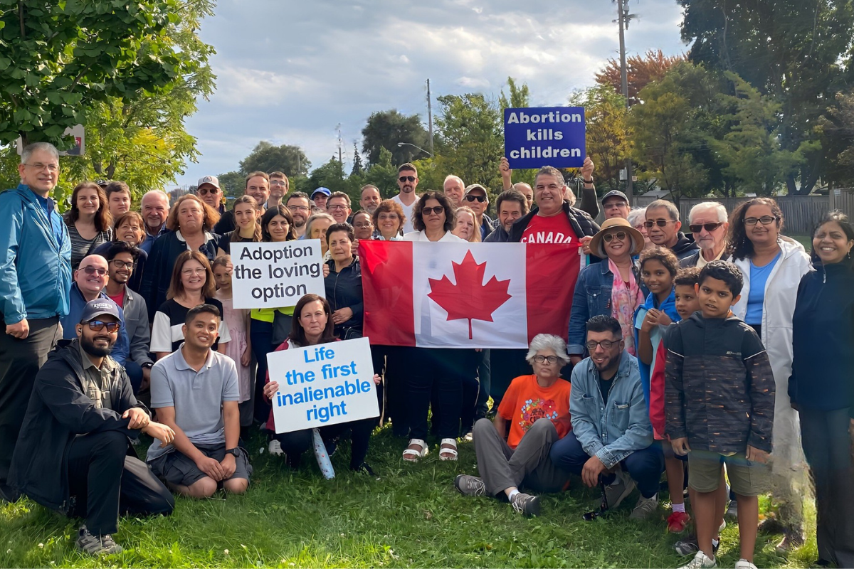 Participants pictured on the Life Chain Canada website